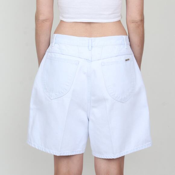 Vintage 80s Bill Blass Light Denim High Waist Long Jean Shorts L - Picture 8 of 9